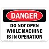 Signmission OSHA, Do Not Open While Machine Is In Operation, 5in X 3.5in, 10PK, 5" W, 3.5" H, Landscape, PK10 OS-DS-D-35-L-1847-10PK